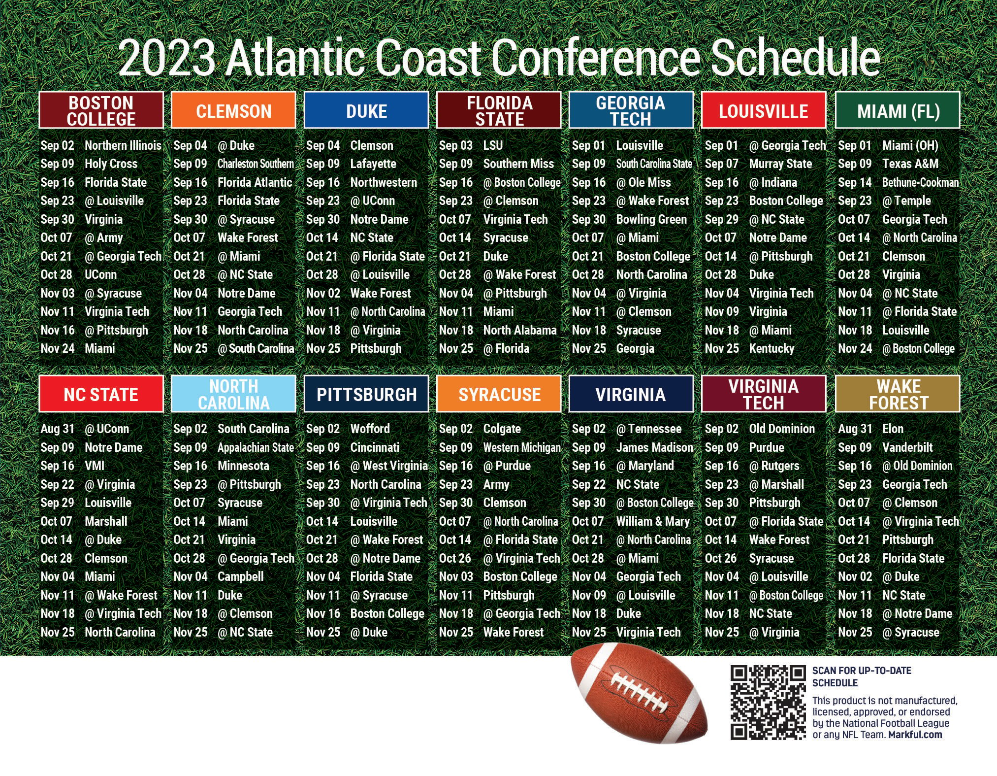 Picture of ACC Personalized Jumbo Football Magnet 2024