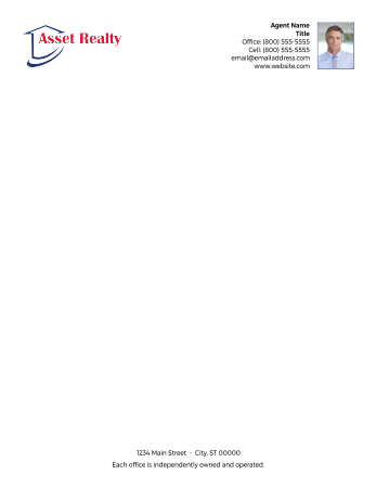 Picture of Asset Realty White 70lb Letterhead
