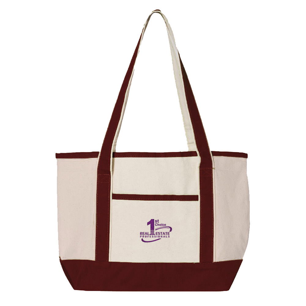 Picture of 1st Choice Real Estate Professionals, Inc. Canvas Deluxe Tote Bag - Small - Adult One Size Maroon
