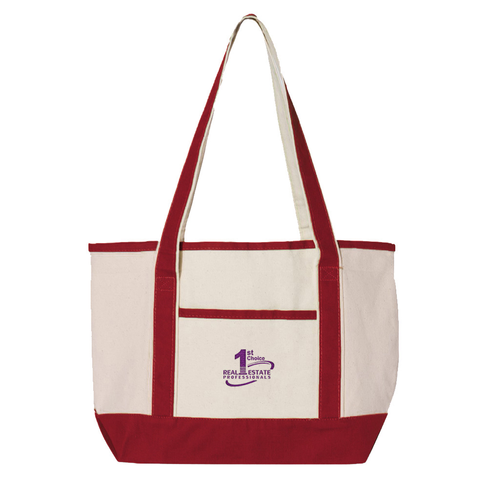 Picture of 1st Choice Real Estate Professionals, Inc. Canvas Deluxe Tote Bag - Small - Adult One Size Red