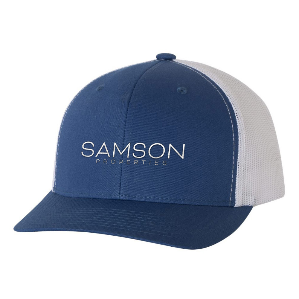 Picture of Samson Properties Retro Trucker Hat - Adult One Size Royal Blue-White
