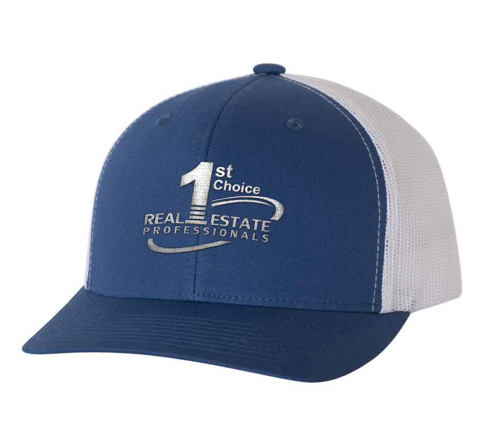 Picture of 1st Choice Real Estate Professionals, Inc. Retro Trucker Hat - Adult One Size Royal Blue-White