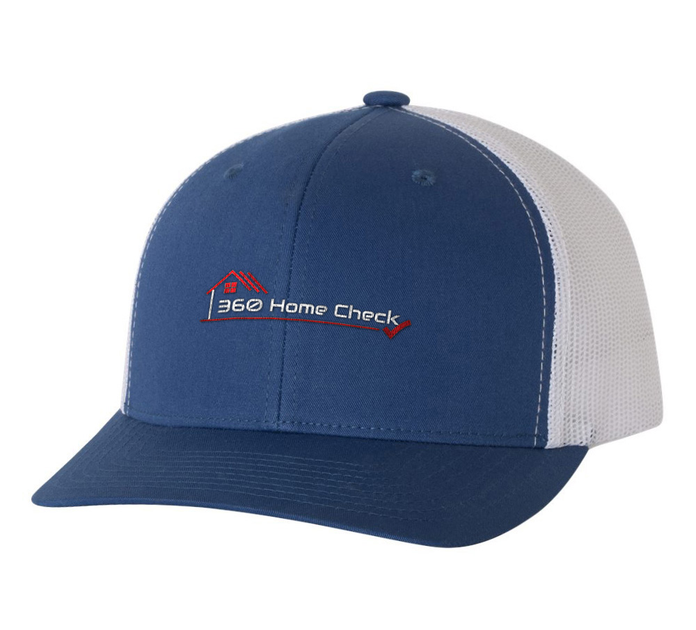 Picture of 360 Home Check Retro Trucker Hat - Adult One Size Royal Blue-White