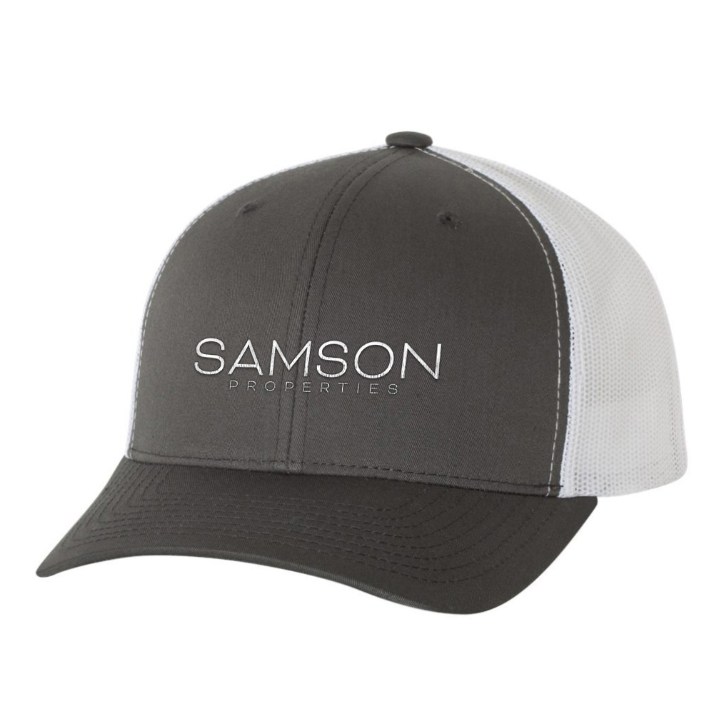 Picture of Samson Properties Retro Trucker Hat - Adult One Size Gray-White
