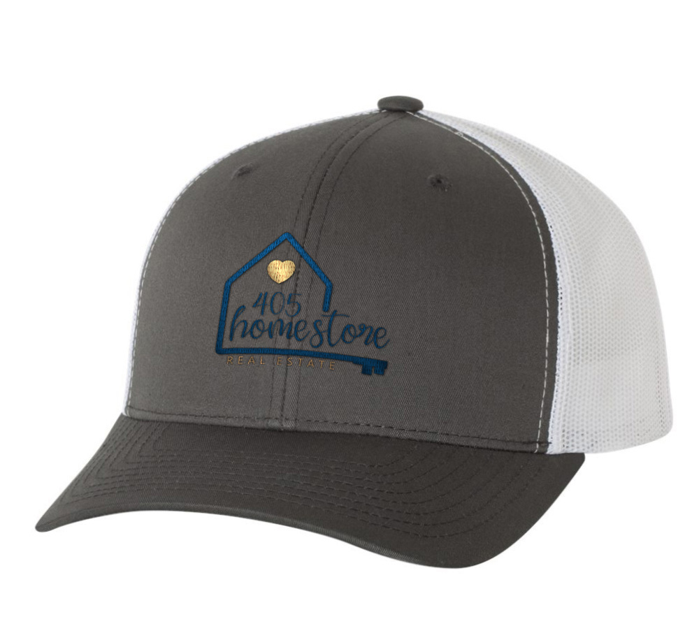 Picture of 405 Home Store Retro Trucker Hat - Adult One Size Gray-White