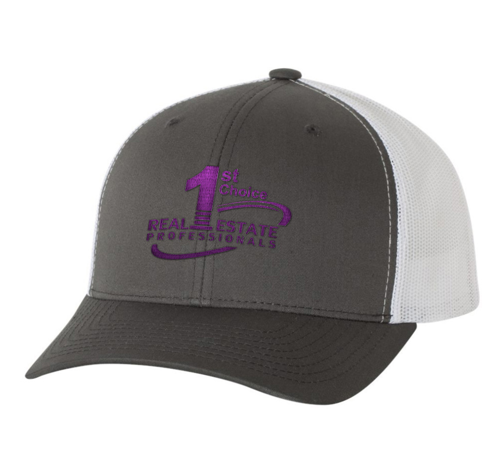Picture of 1st Choice Real Estate Professionals, Inc. Retro Trucker Hat - Adult One Size Gray-White