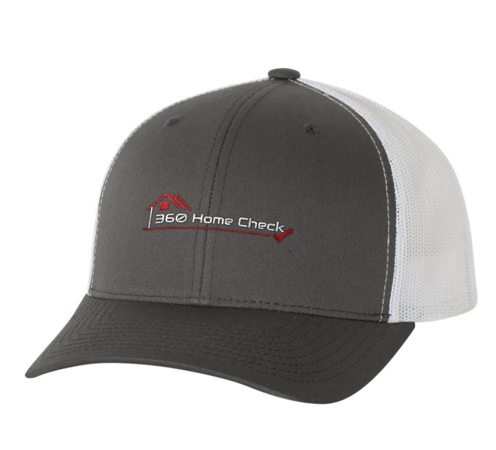 Picture of 360 Home Check Retro Trucker Hat - Adult One Size Gray-White