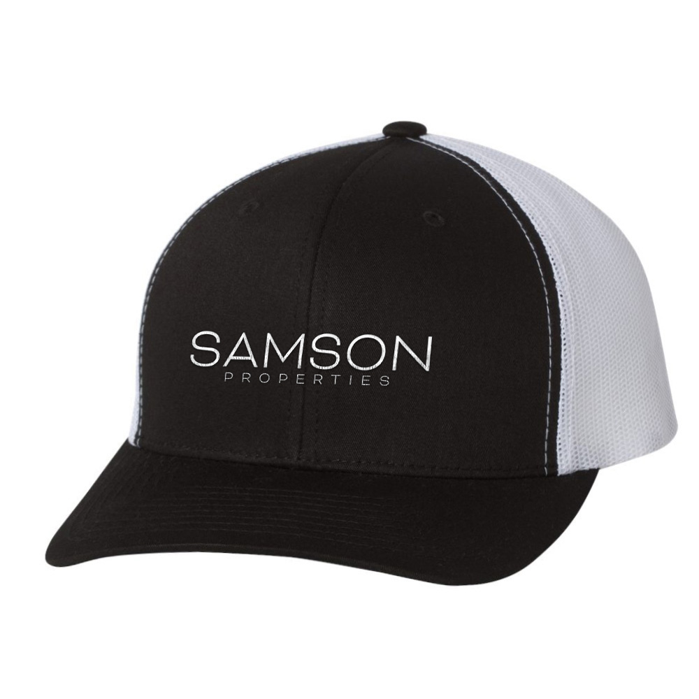 Picture of Samson Properties Retro Trucker Hat - Adult One Size Black-White