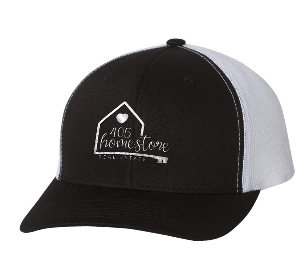 Picture of 405 Home Store Retro Trucker Hat - Adult One Size Black-White