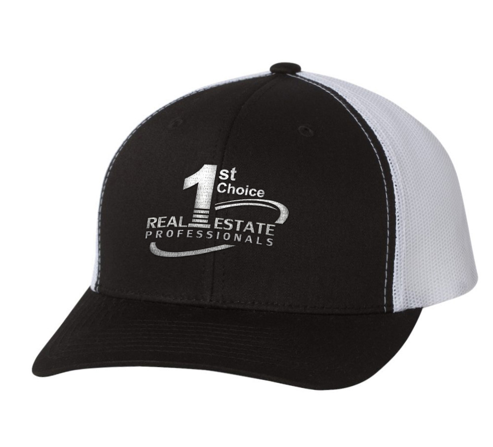 Picture of 1st Choice Real Estate Professionals, Inc. Retro Trucker Hat - Adult One Size Black-White