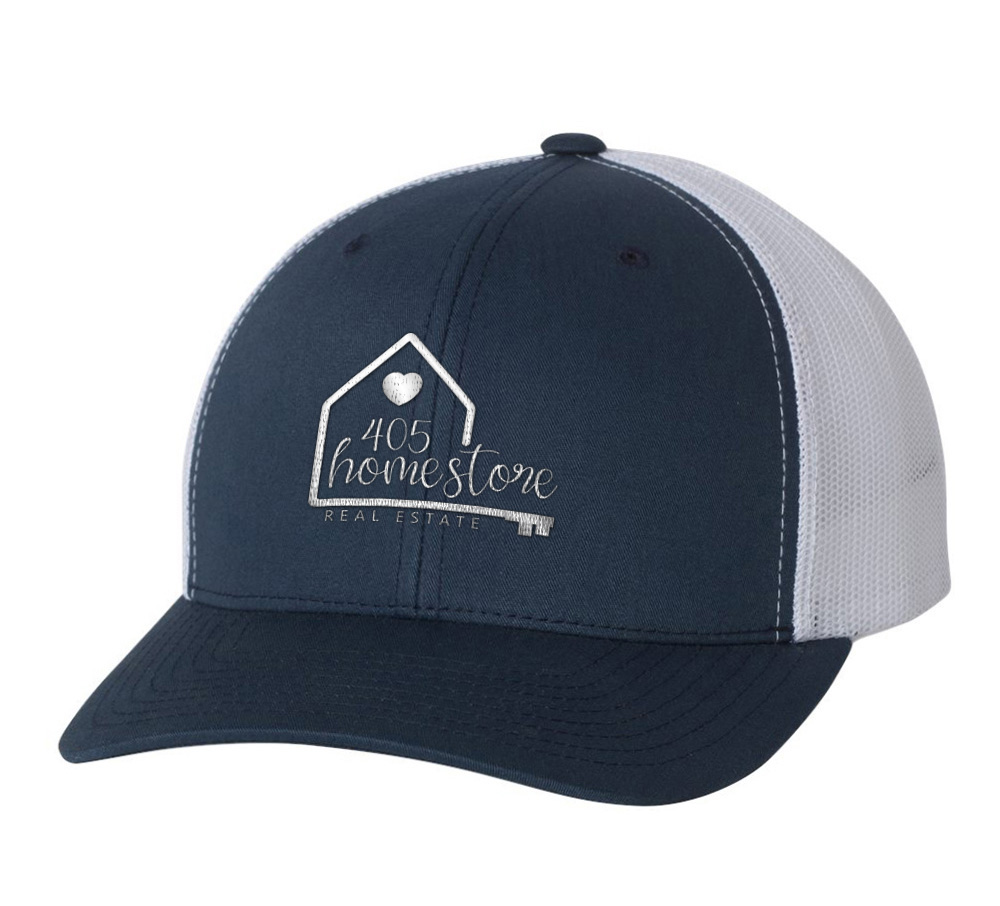 Picture of 405 Home Store Retro Trucker Hat - Adult One Size Navy-White