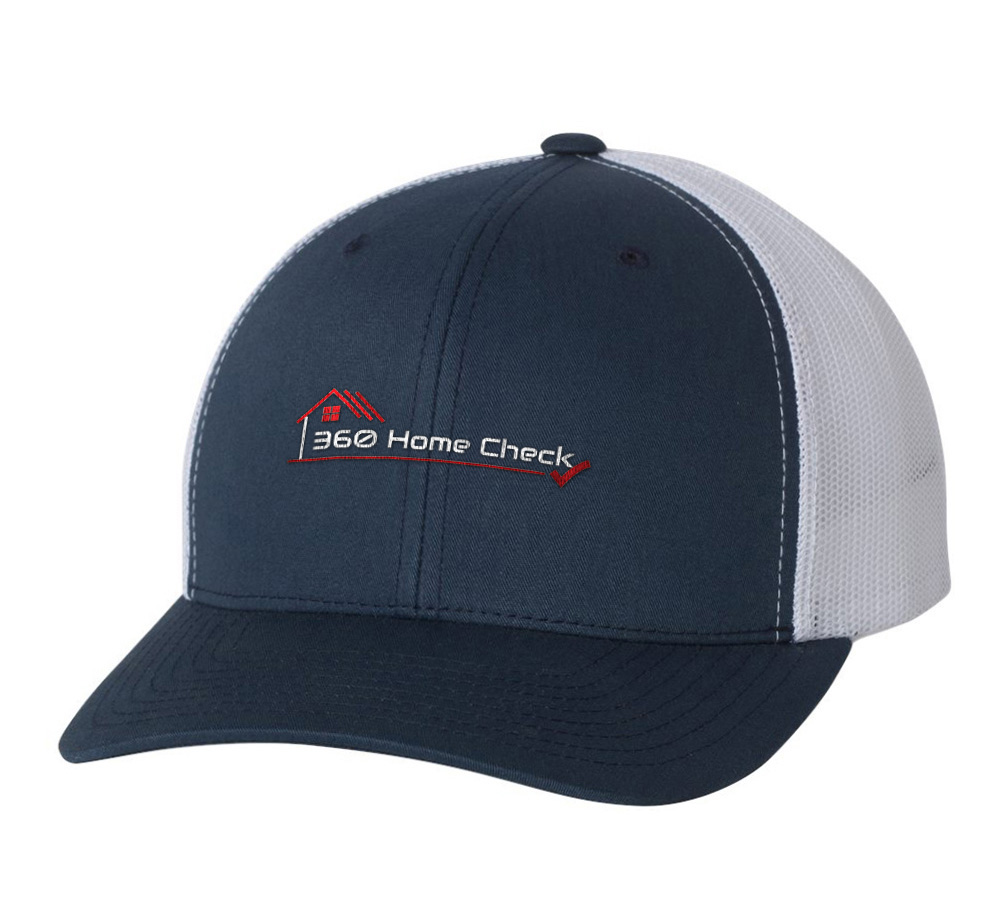 Picture of 360 Home Check Retro Trucker Hat - Adult One Size Navy-White