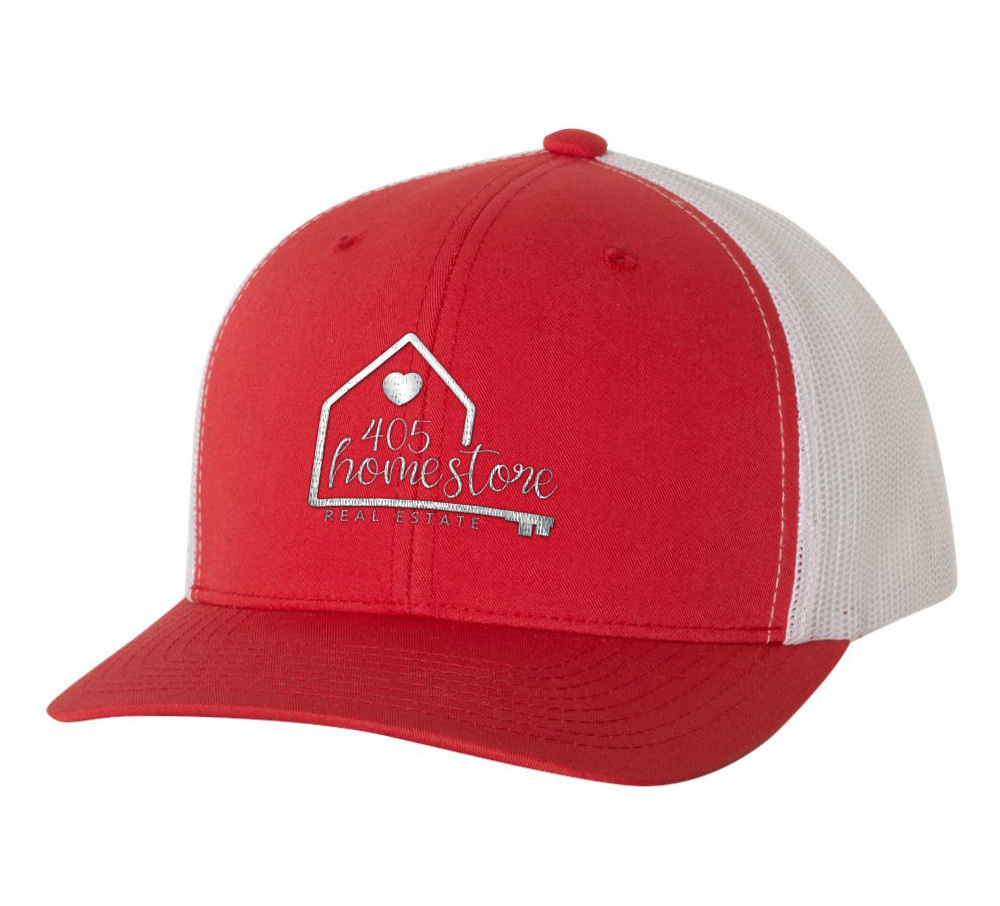Picture of 405 Home Store Retro Trucker Hat - Adult One Size Red-White