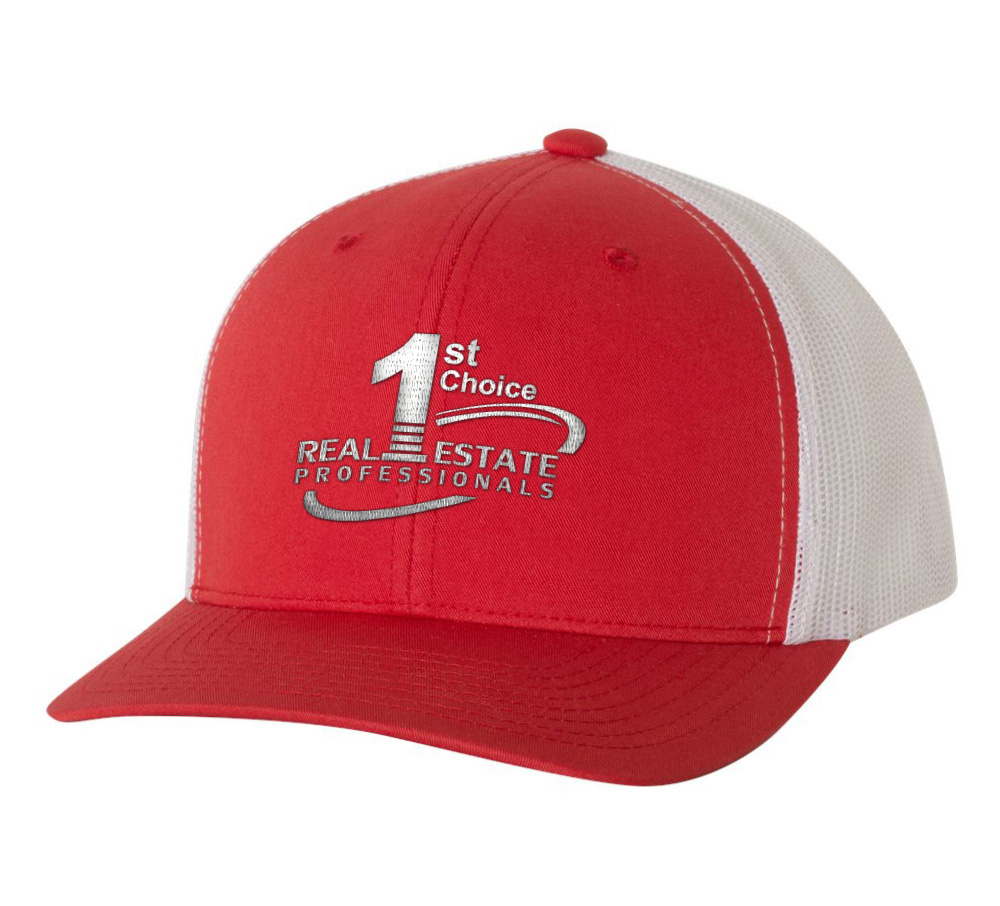 Picture of 1st Choice Real Estate Professionals, Inc. Retro Trucker Hat - Adult One Size Red-White