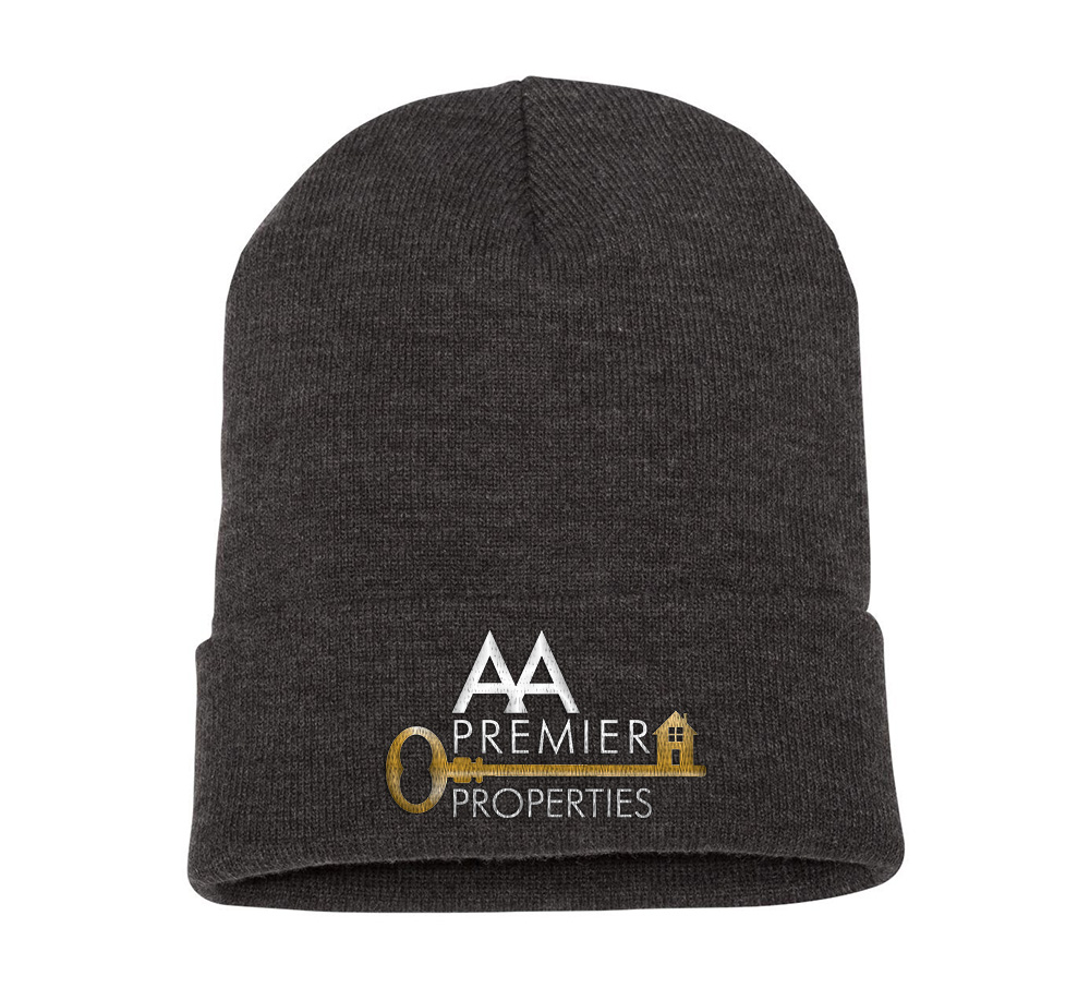 Picture of AA Premier Properties 12 Inch Cuffed Beanie - Adult One Size Charcoal
