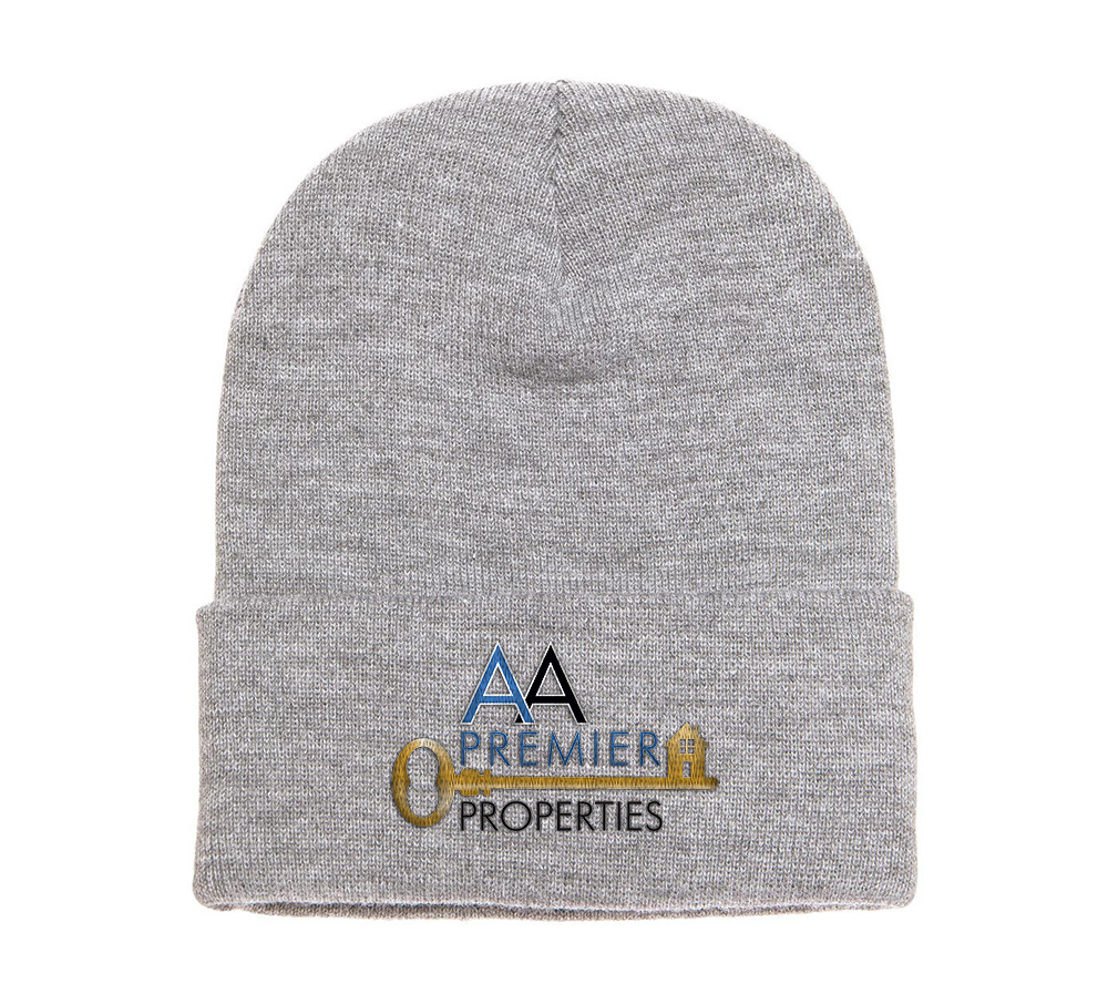 Picture of AA Premier Properties 12 Inch Cuffed Beanie - Adult One Size Heather Gray