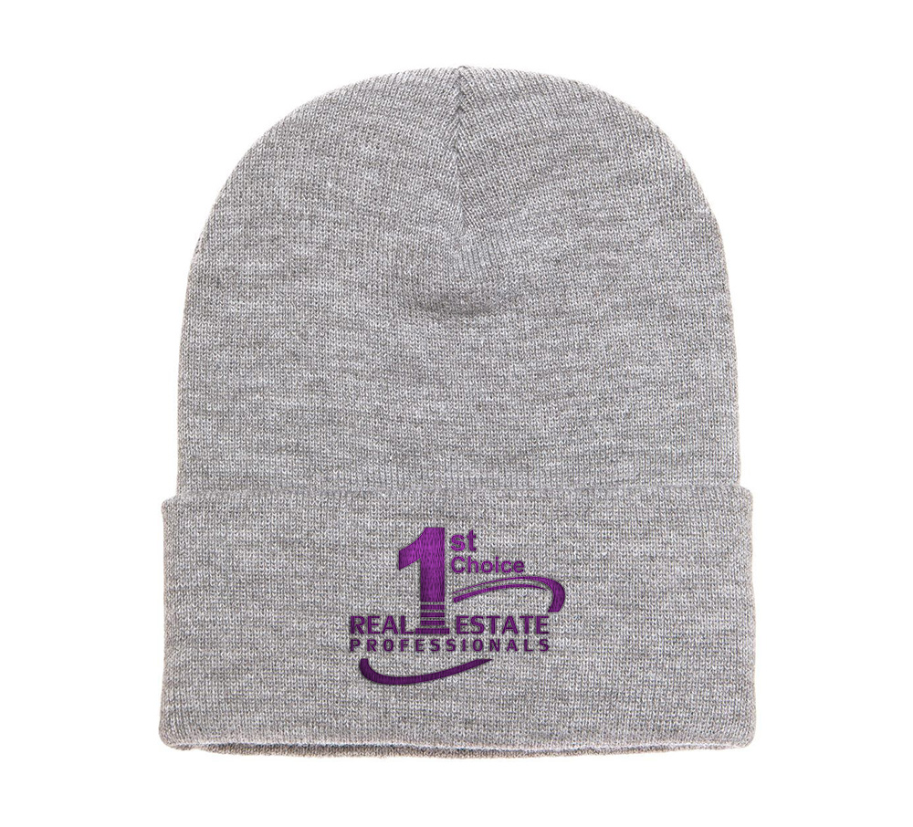 Picture of 1st Choice Real Estate Professionals, Inc. 12 Inch Cuffed Beanie - Adult One Size Heather Gray