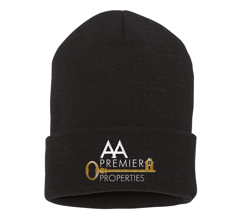 Picture of AA Premier Properties 12 Inch Cuffed Beanie - Adult One Size Black