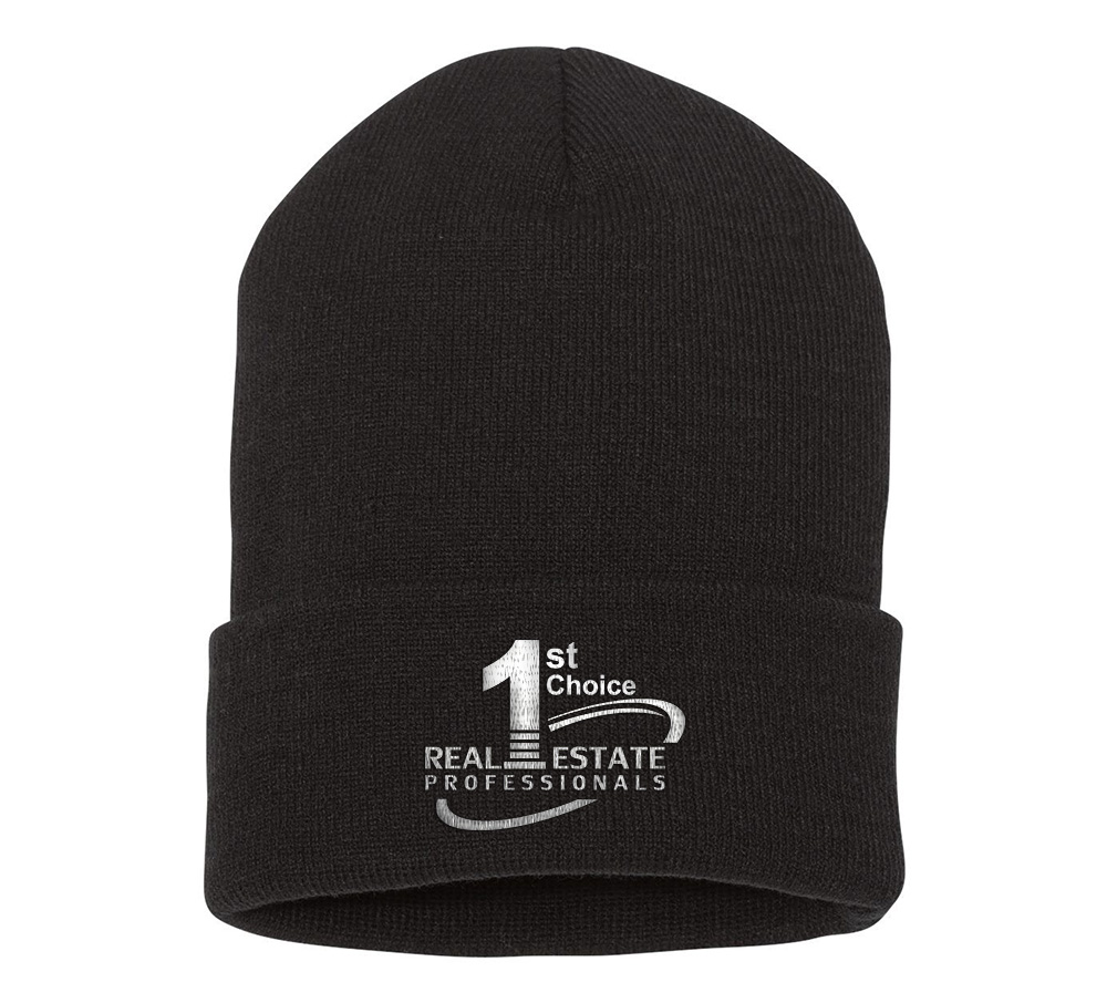 Picture of 1st Choice Real Estate Professionals, Inc. 12 Inch Cuffed Beanie - Adult One Size Black