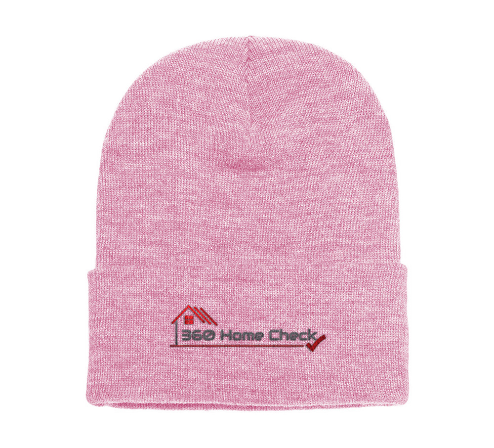 Picture of 360 Home Check 12 Inch Cuffed Beanie - Adult One Size Pink