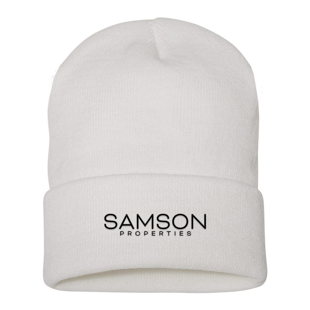 Picture of Samson Properties 12 Inch Cuffed Beanie - Adult One Size White
