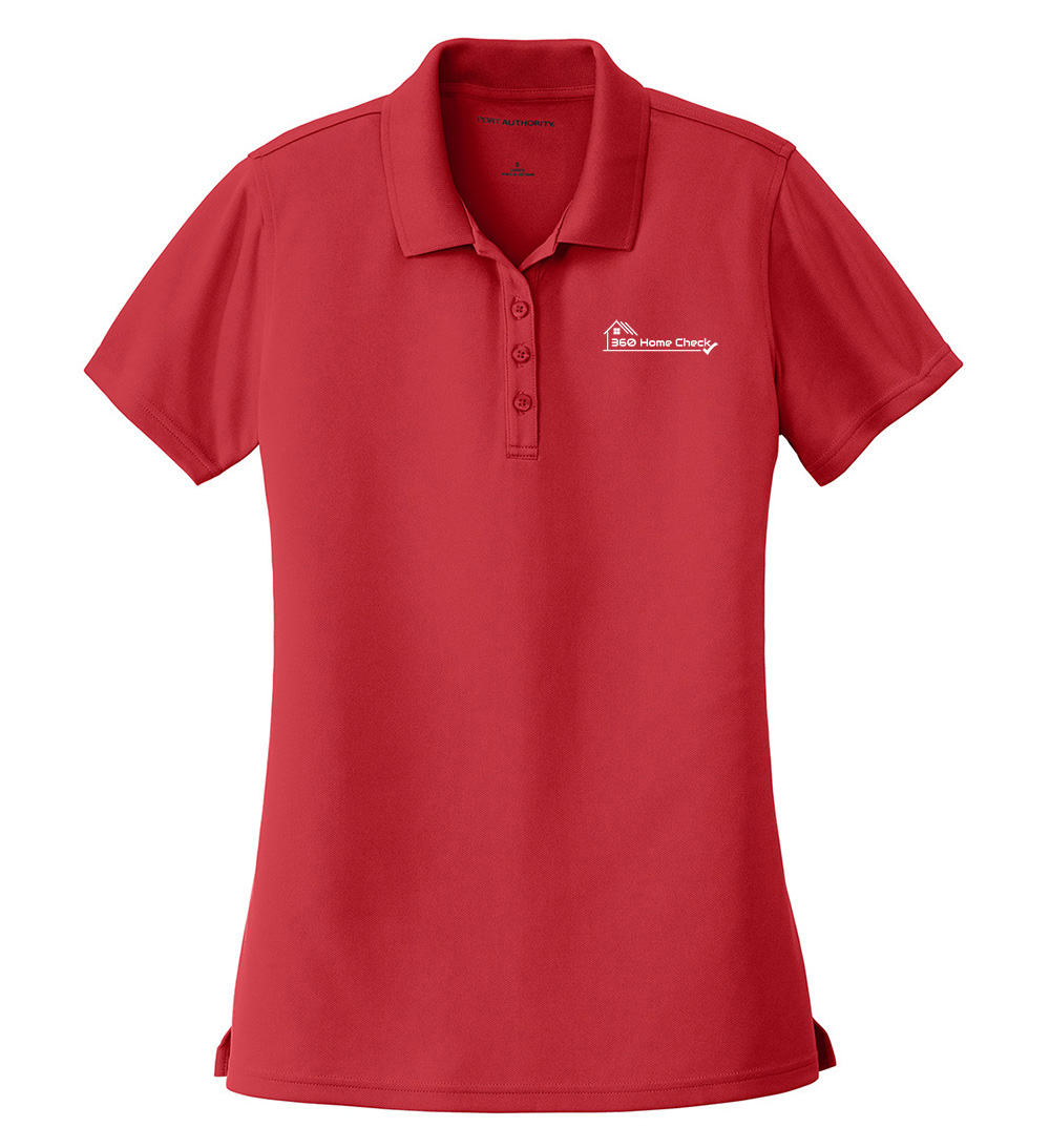 Picture of 360 Home Check Moisture Wicking Micro Mesh Polo - Women's  Red