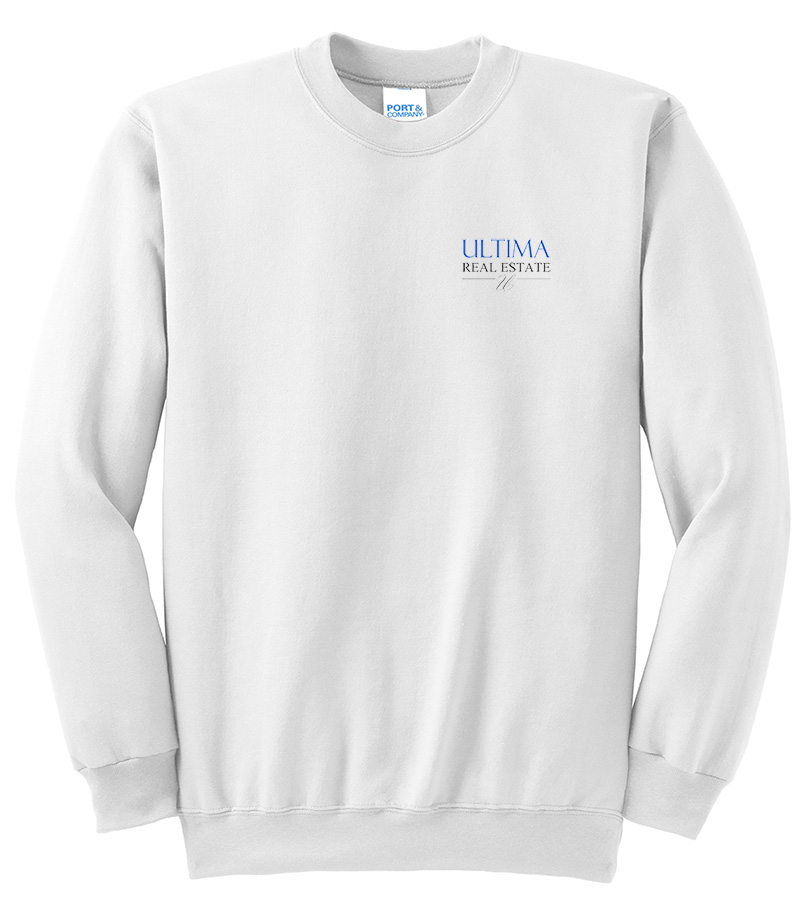 Picture of Ultima Real Estate Fleece Crewneck Sweatshirt - Adult  White