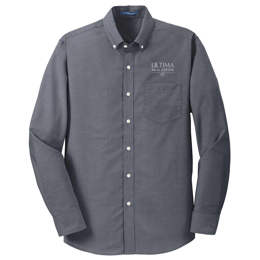 Picture of Ultima Real Estate Wrinkle Free Long Sleeve Oxford - Men's  Charcoal