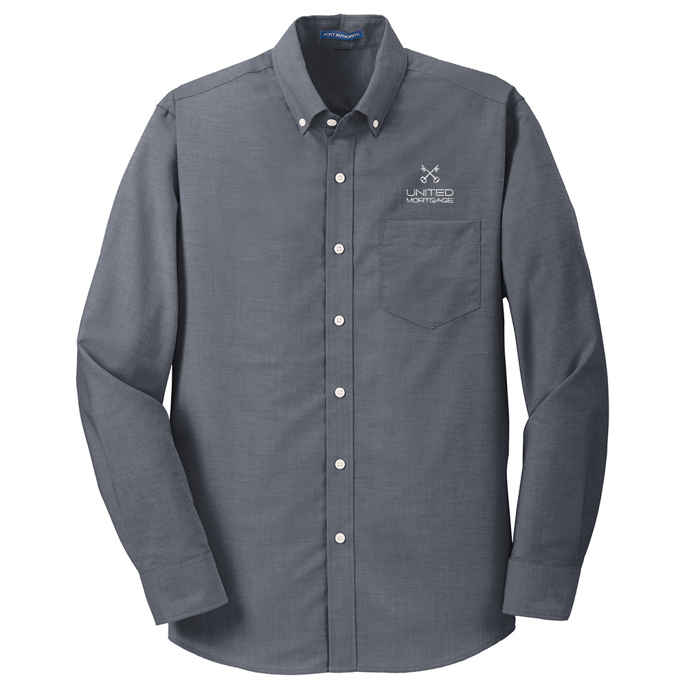 Picture of United Mortgage Wrinkle Free Long Sleeve Oxford - Men's  Charcoal