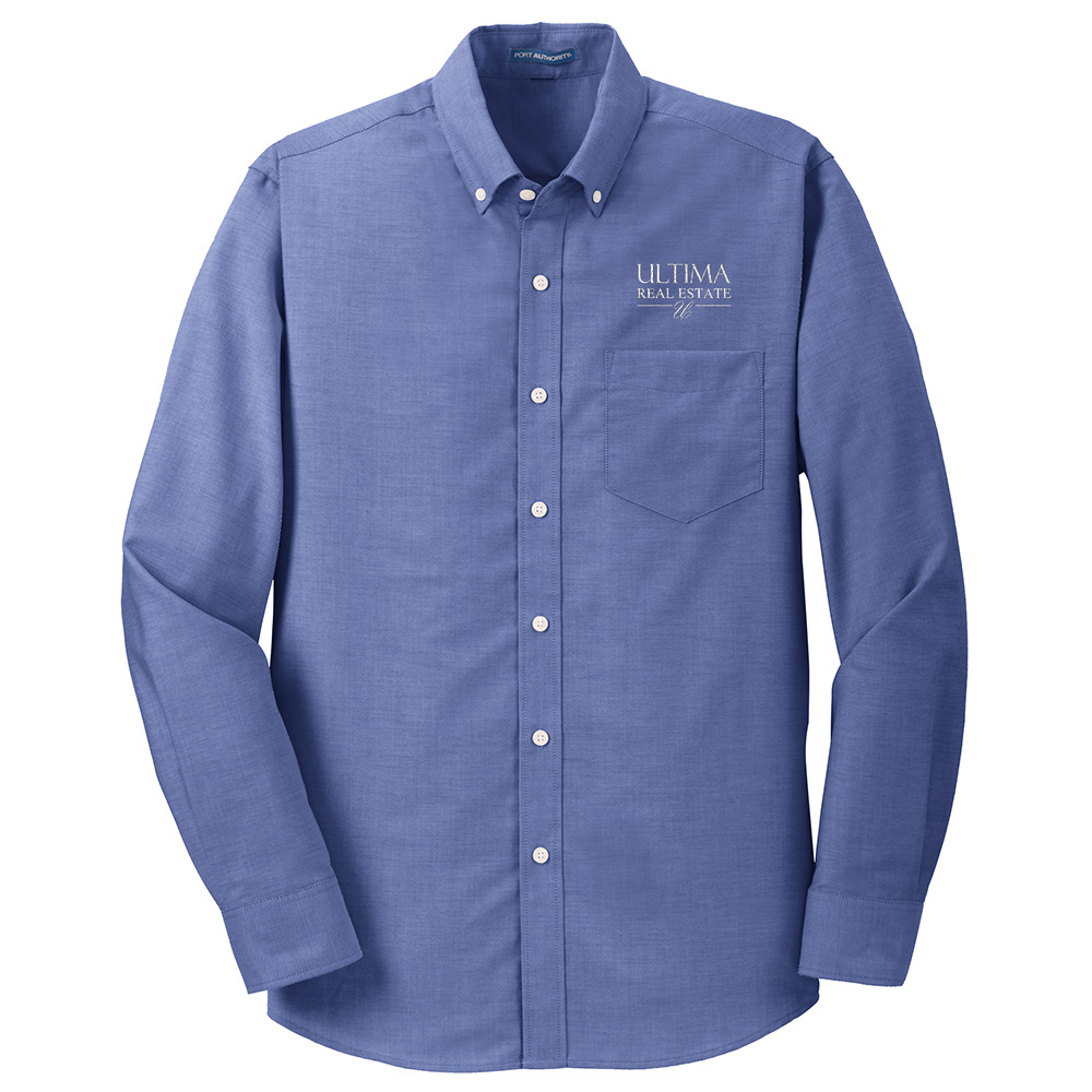 Picture of Ultima Real Estate Wrinkle Free Long Sleeve Oxford - Men's  Navy