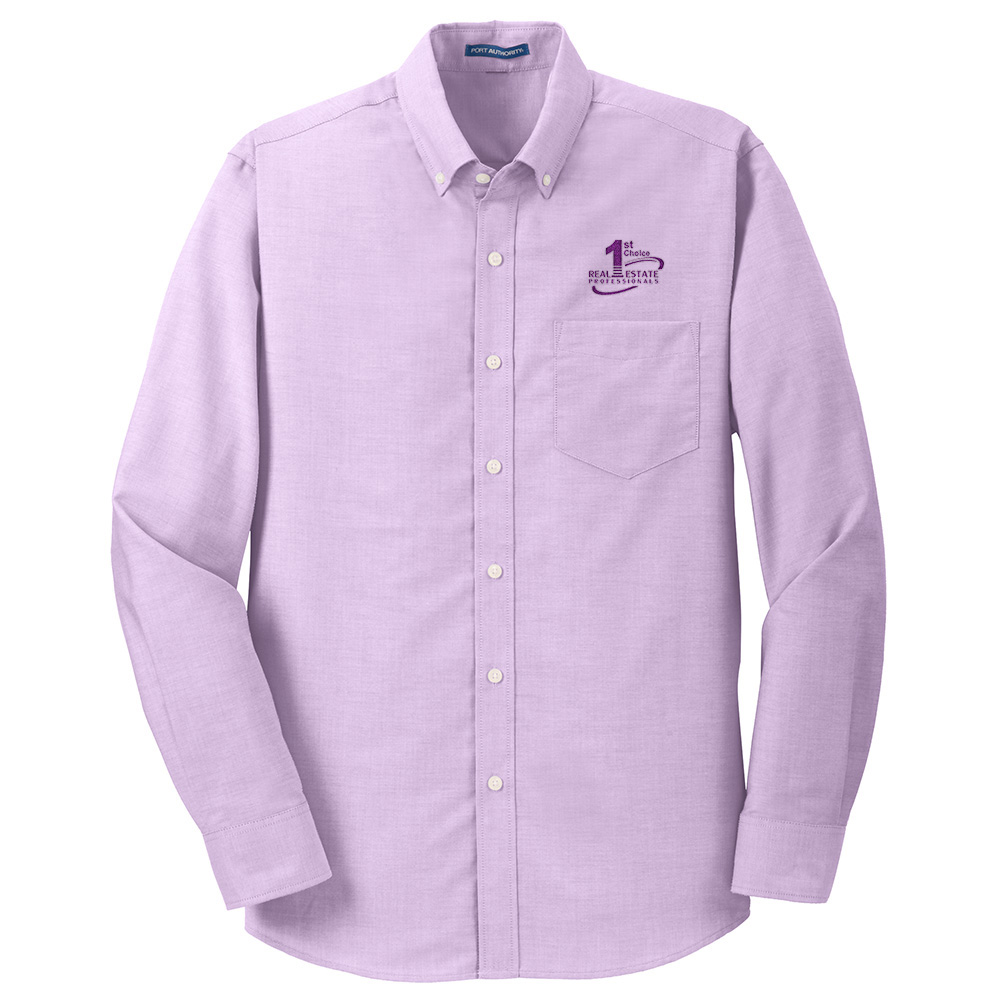 Picture of 1st Choice Real Estate Professionals, Inc. Wrinkle Free Long Sleeve Oxford - Men's  Purple