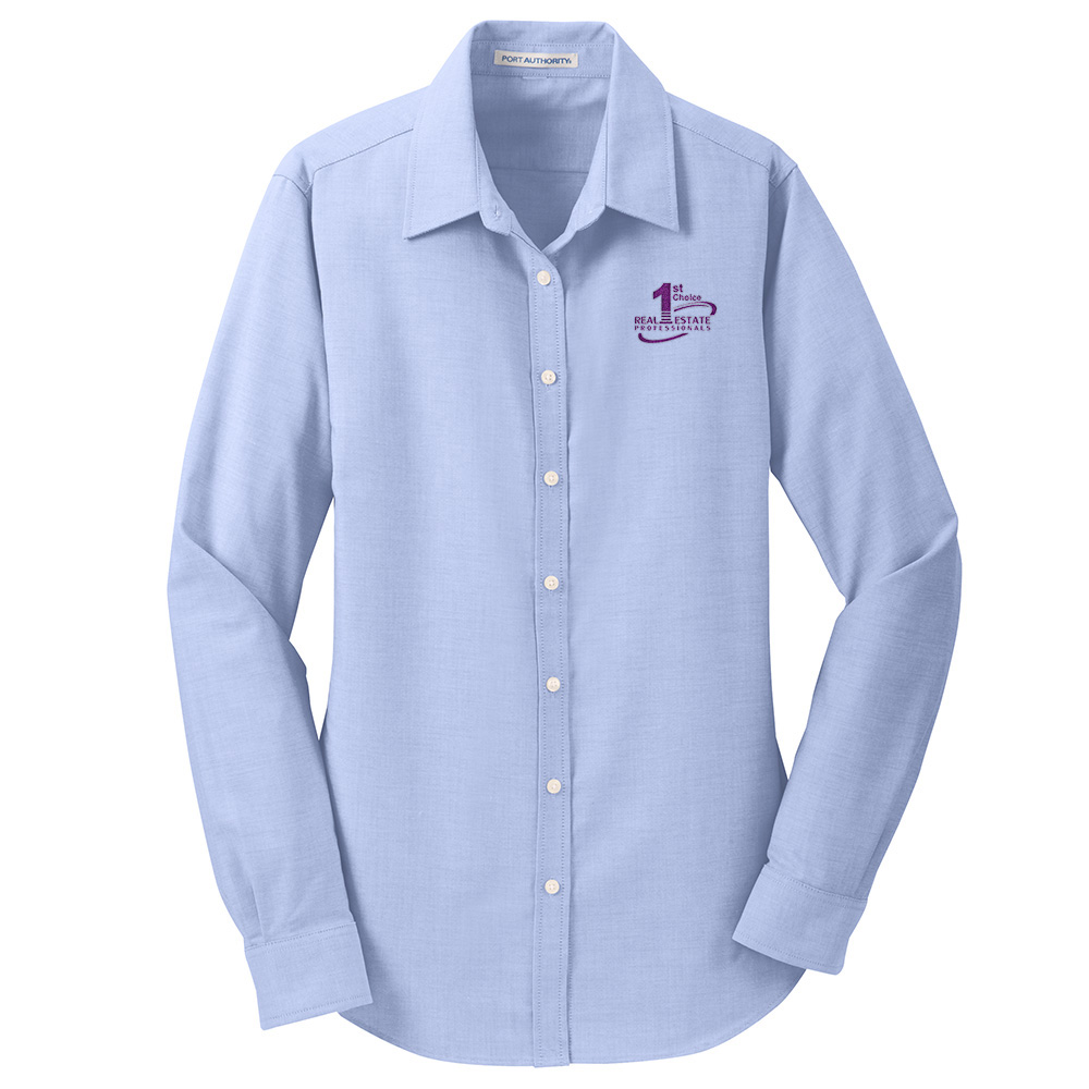 Picture of 1st Choice Real Estate Professionals, Inc. Wrinkle Free Long Sleeve Oxford - Women's  Blue