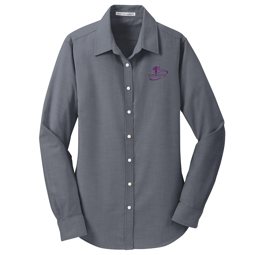 Picture of 1st Choice Real Estate Professionals, Inc. Wrinkle Free Long Sleeve Oxford - Women's  Charcoal