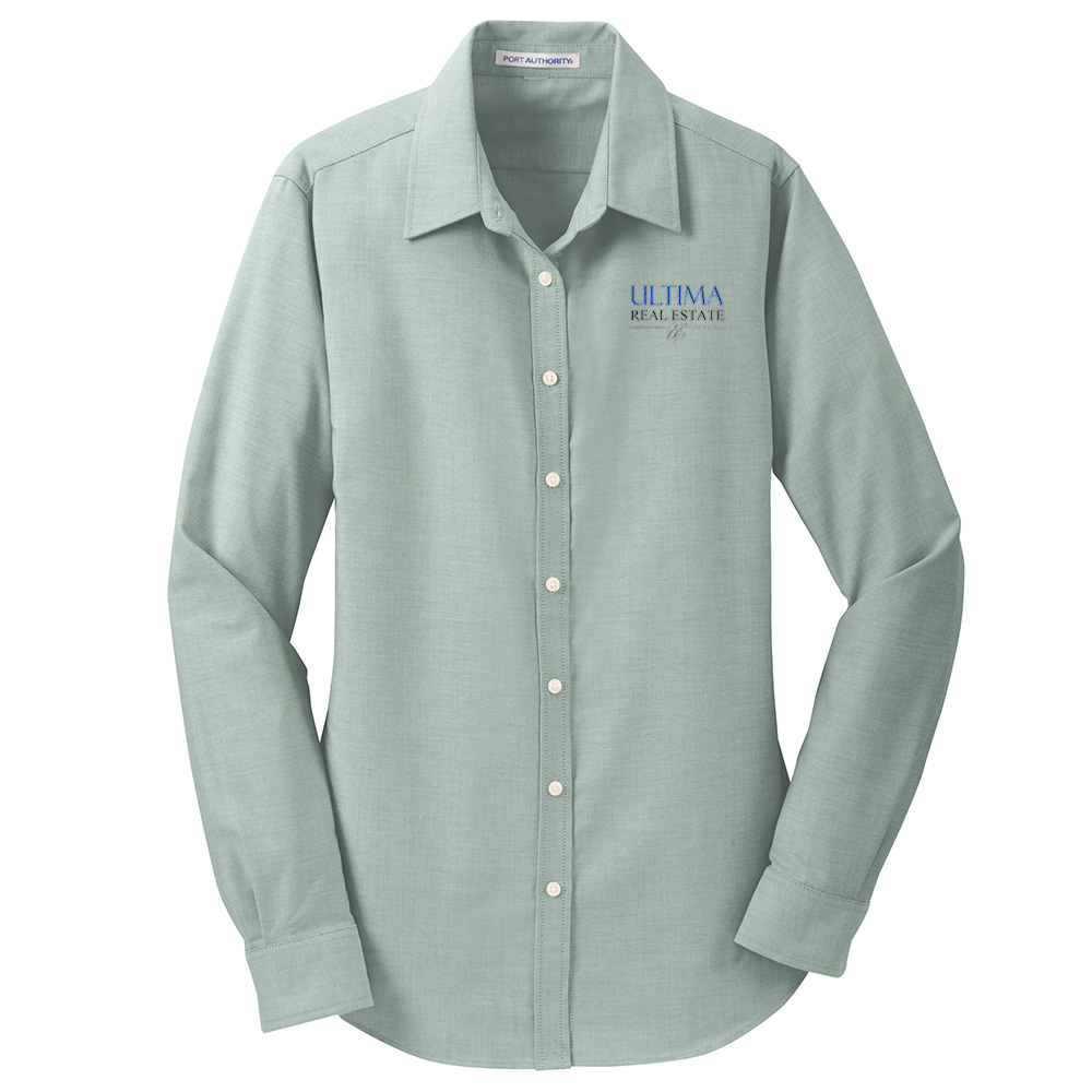 Picture of Ultima Real Estate Wrinkle Free Long Sleeve Oxford - Women's  Green