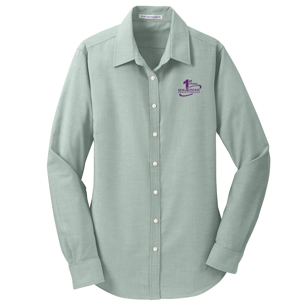 Picture of 1st Choice Real Estate Professionals, Inc. Wrinkle Free Long Sleeve Oxford - Women's  Green