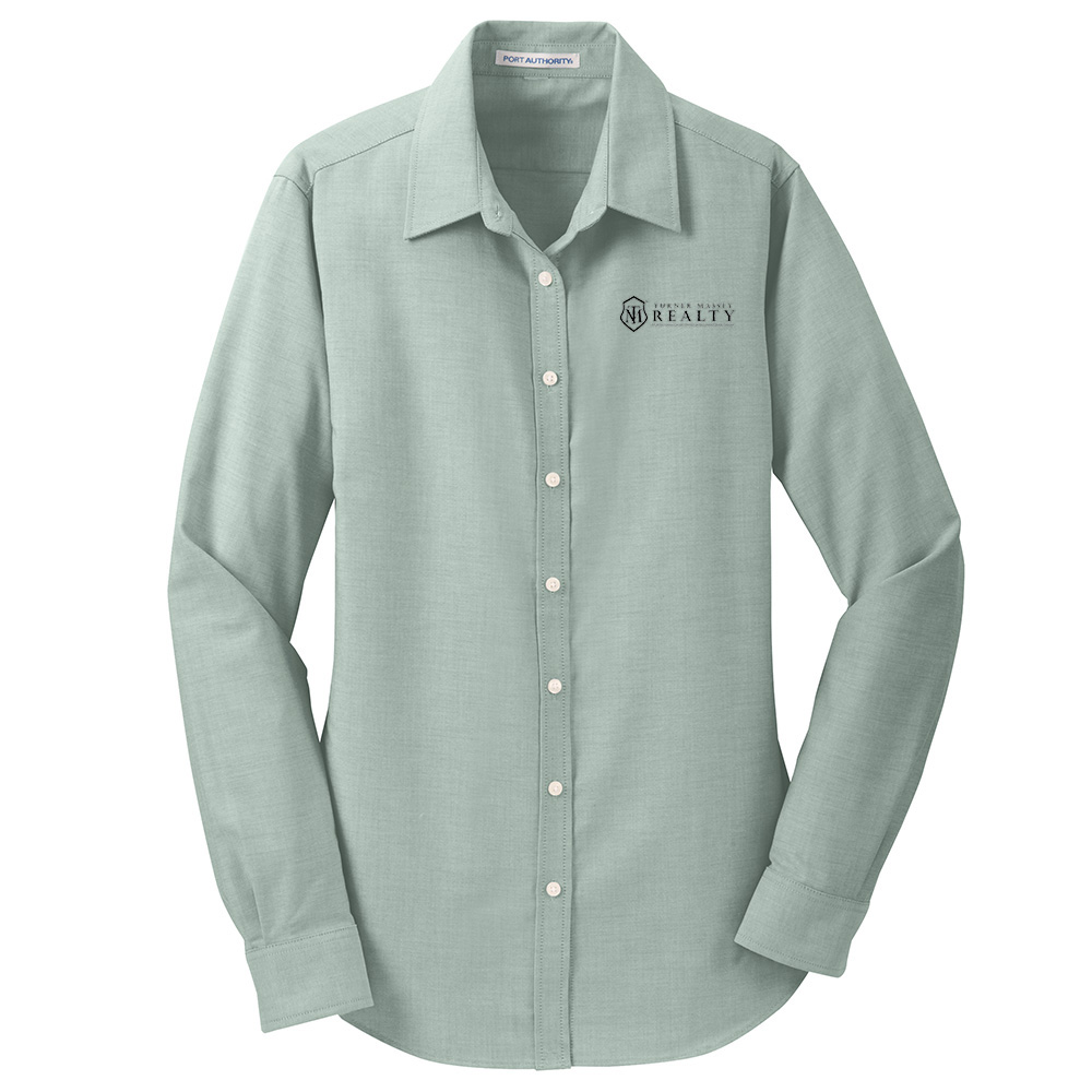 Picture of Turner Massey Realty Wrinkle Free Long Sleeve Oxford - Women's  Green