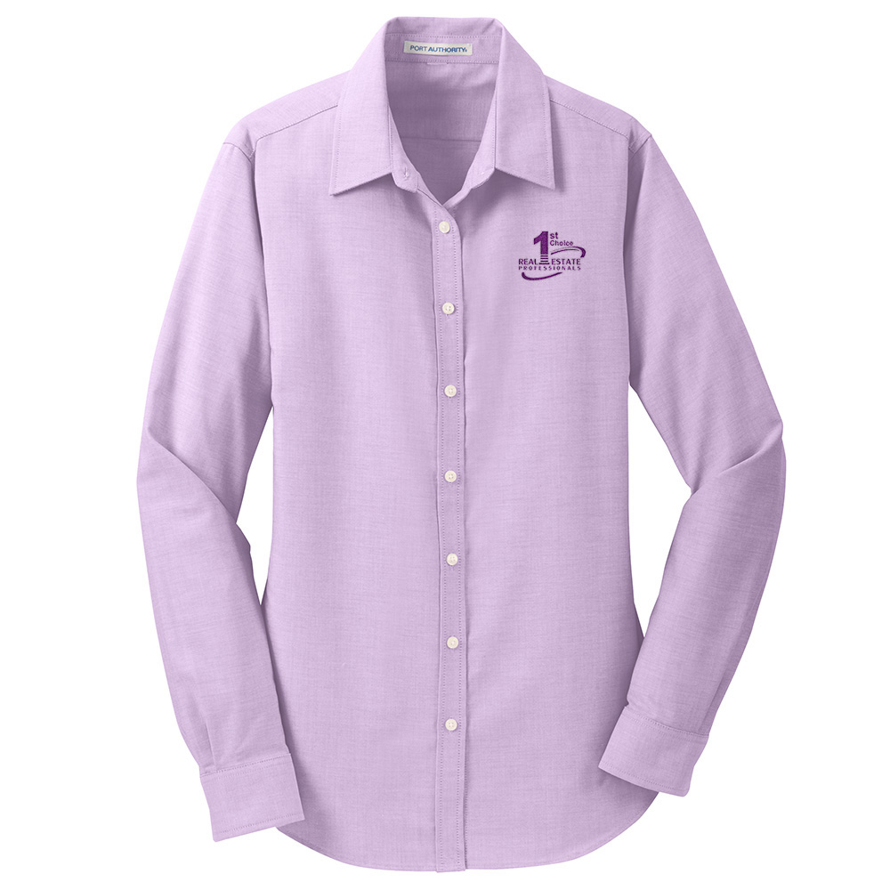 Picture of 1st Choice Real Estate Professionals, Inc. Wrinkle Free Long Sleeve Oxford - Women's  Purple