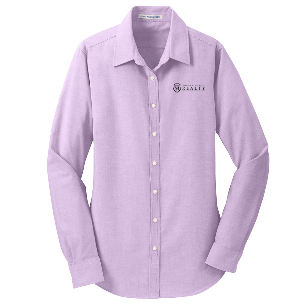 Picture of Turner Massey Realty Wrinkle Free Long Sleeve Oxford - Women's  Purple