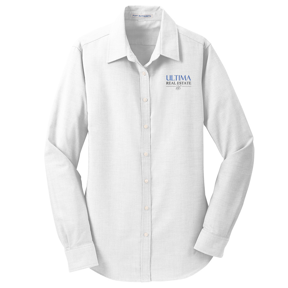 Picture of Ultima Real Estate Wrinkle Free Long Sleeve Oxford - Women's  White