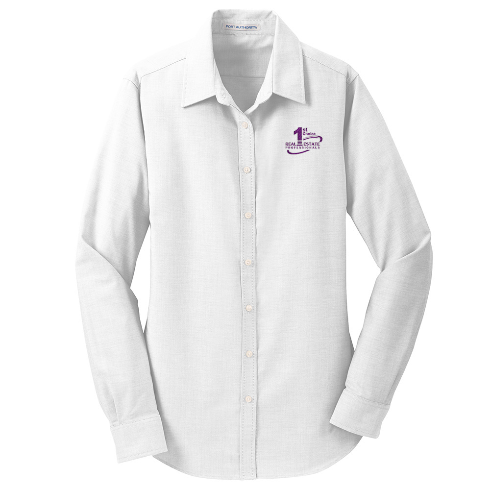 Picture of 1st Choice Real Estate Professionals, Inc. Wrinkle Free Long Sleeve Oxford - Women's  White