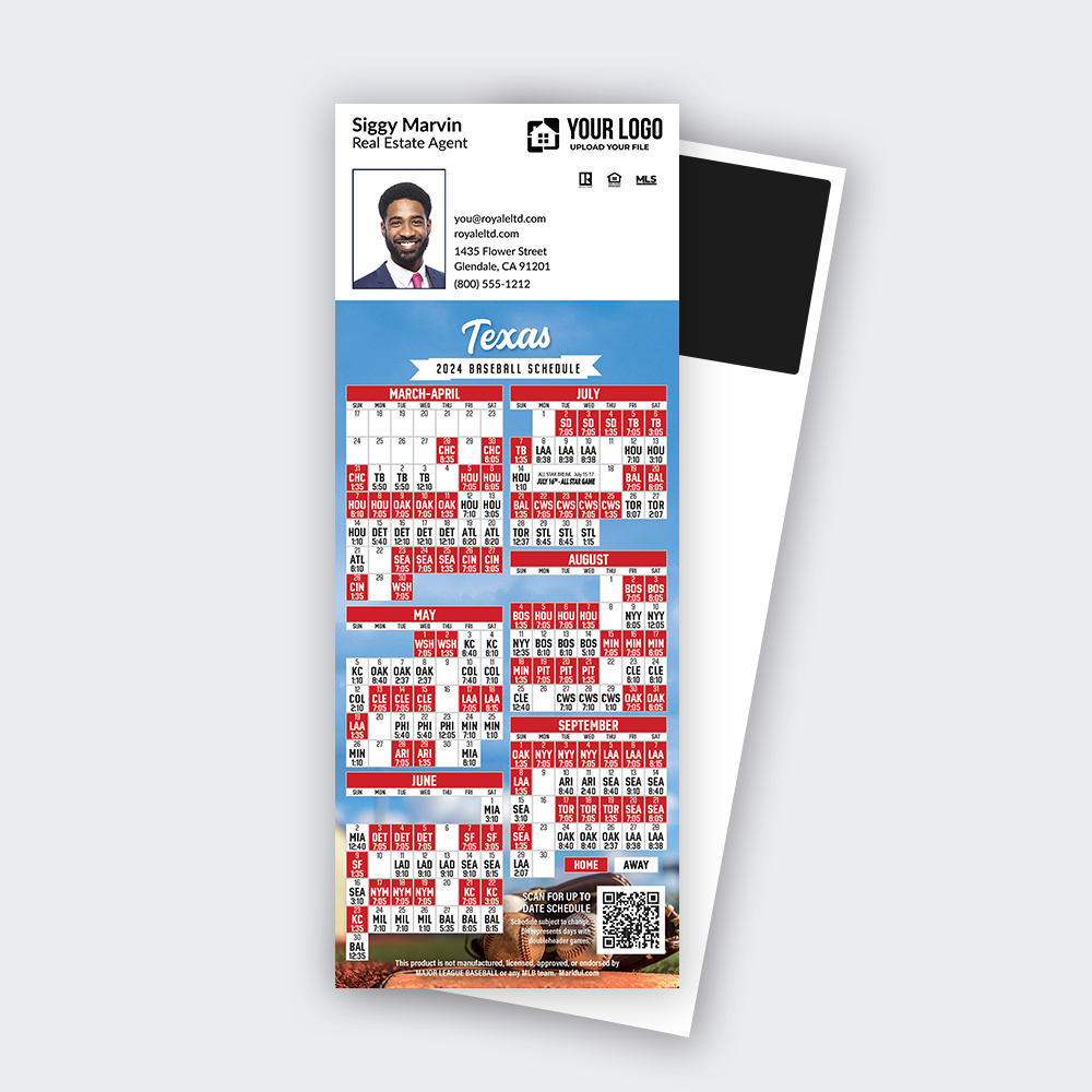 Picture of 2024 Custom QuickCard Baseball Magnets - Texas Rangers