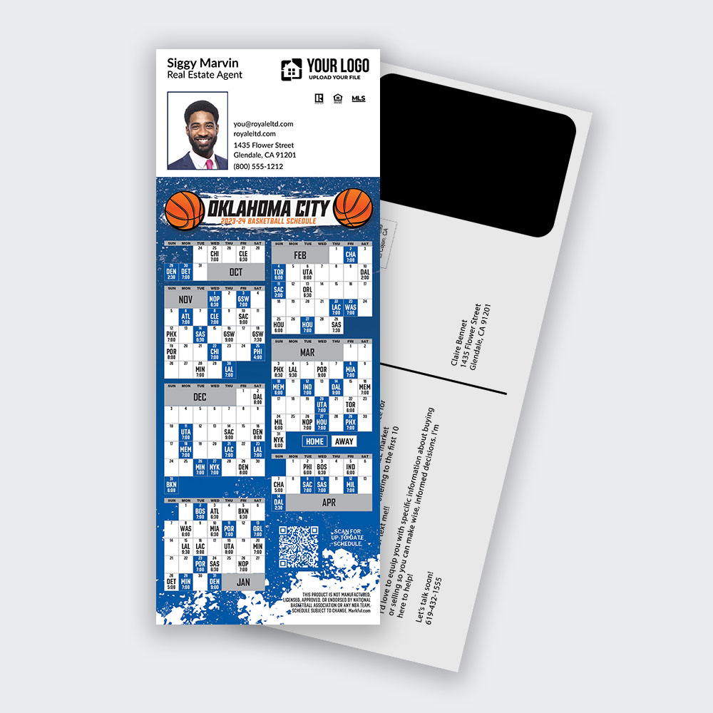 Picture of 2023-24 Custom PostCard Mailer Basketball Magnets - Oklahoma City Thunder 