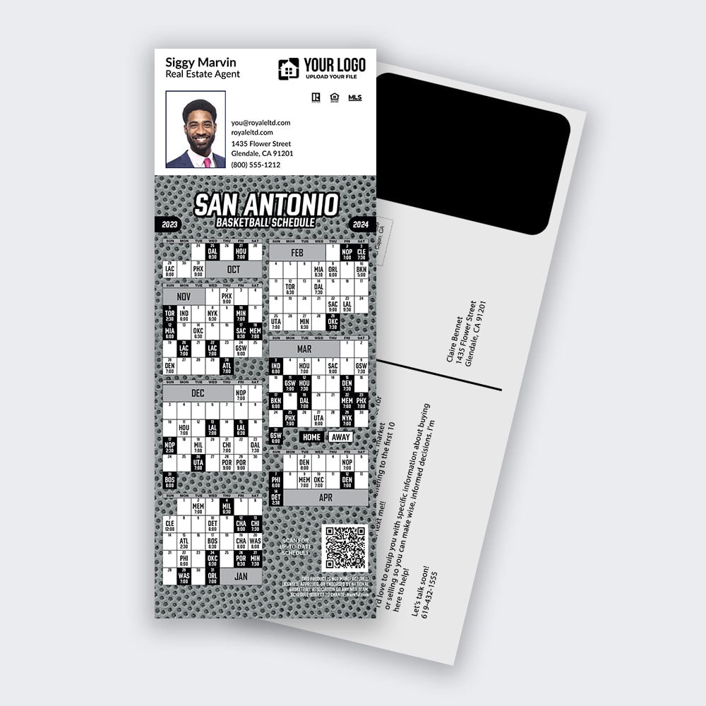 Picture of 2023-24 Custom PostCard Mailer Basketball Magnets - San Antonio Spurs 