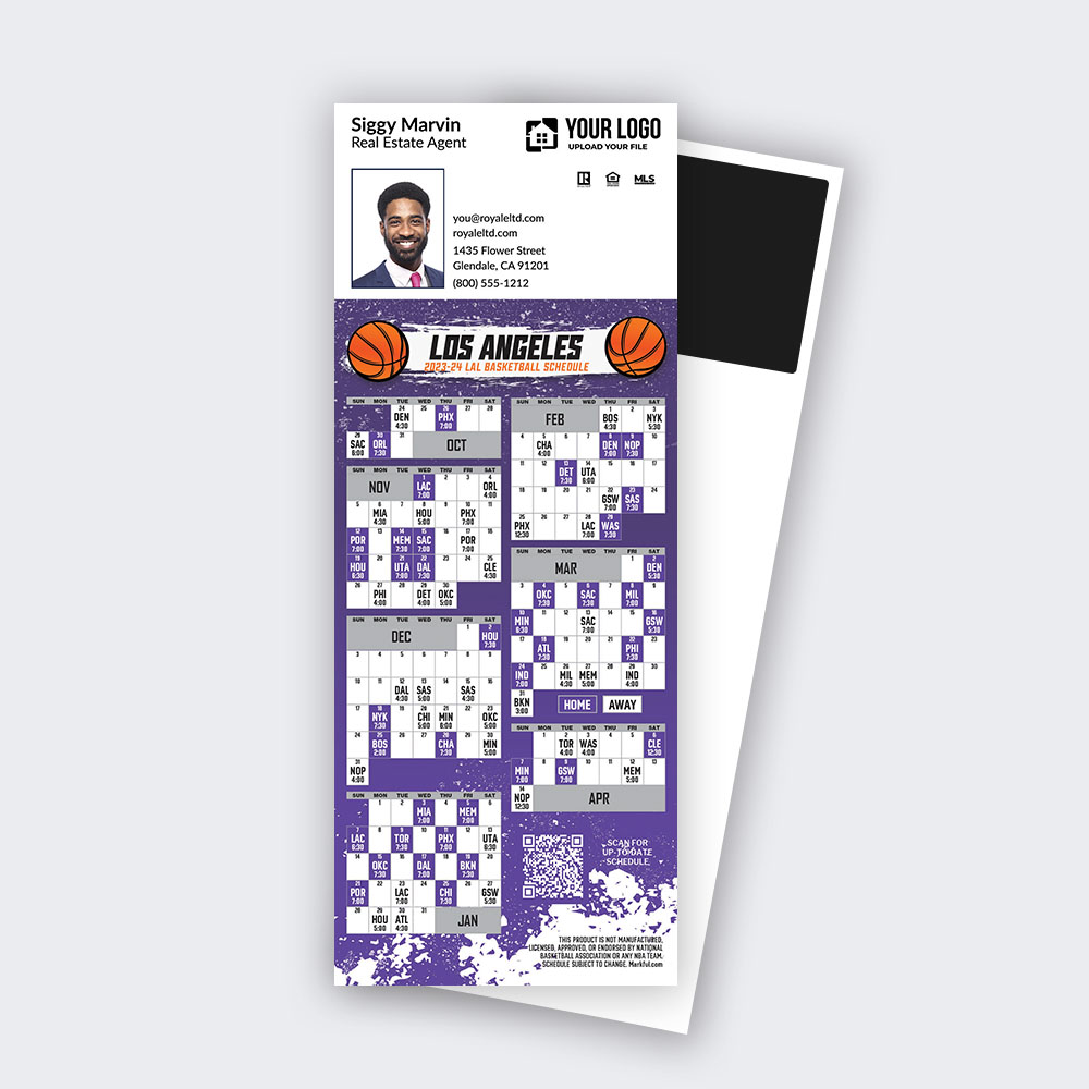Picture of 2023-24 Custom QuickCard Basketball Magnets - Los Angeles Lakers 