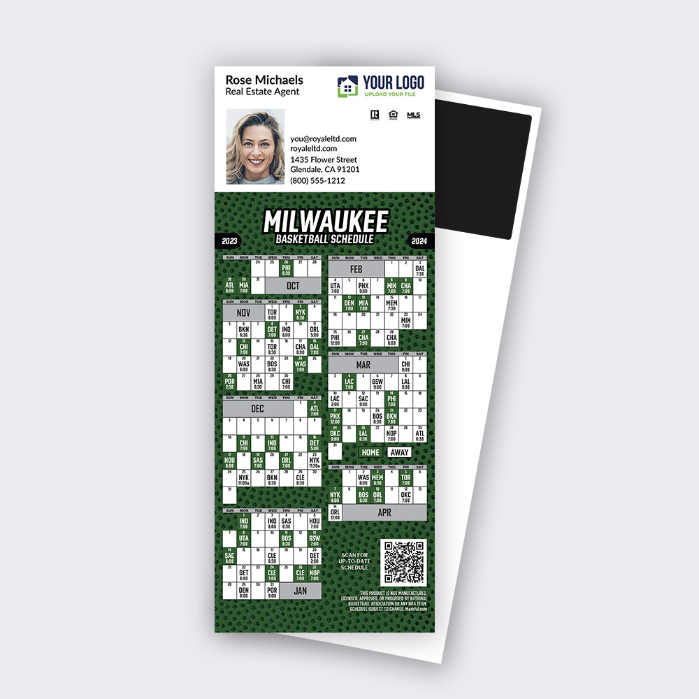 Picture of 2023-24 Custom QuickCard Basketball Magnets - Milwaukee Bucks 