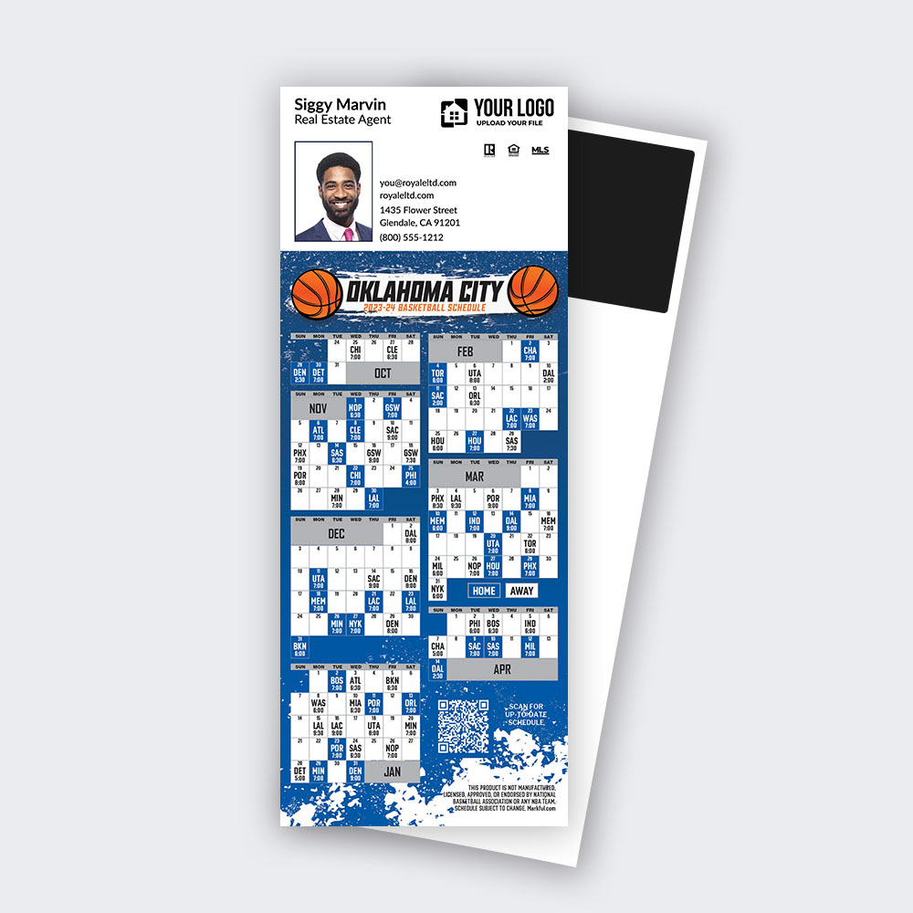 Picture of 2023-24 Custom QuickCard Basketball Magnets - Oklahoma City Thunder 