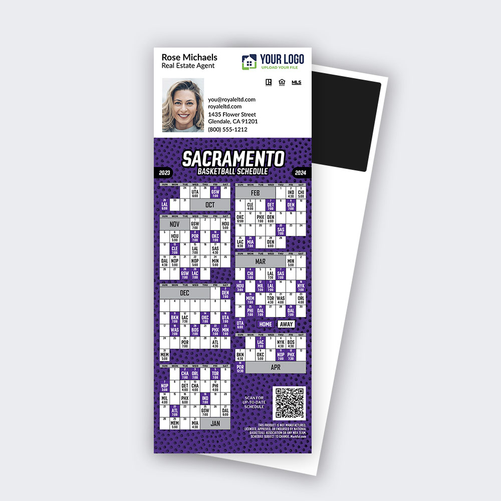 Picture of 2023-24 Custom QuickCard Basketball Magnets - Sacramento Kings 