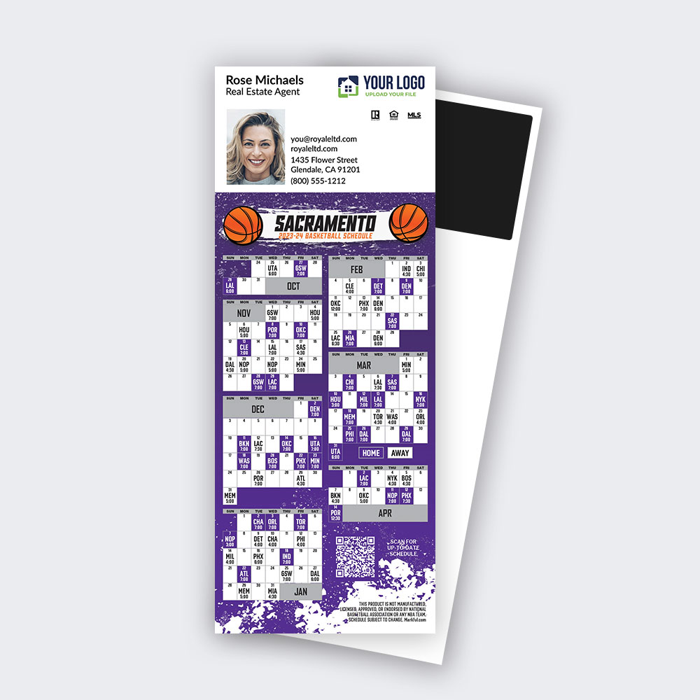 Picture of 2023-24 Custom QuickCard Basketball Magnets - Sacramento Kings 