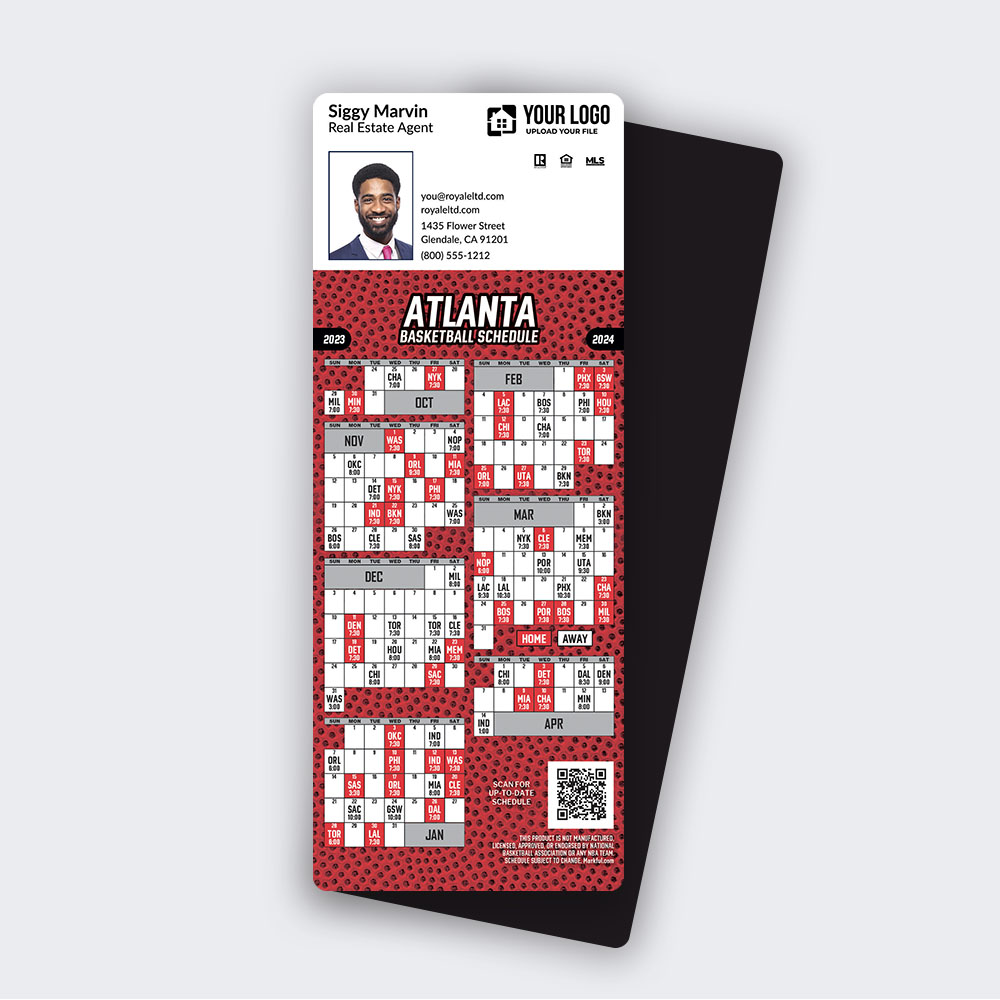 Picture of 2023-24 Custom QuickMagnet Basketball Magnets - Atlanta Hawks 