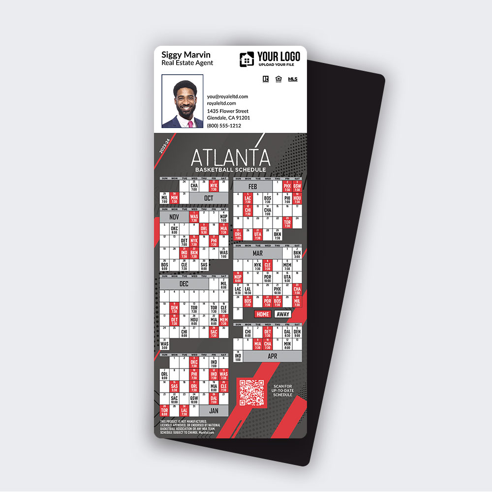 Picture of 2023-24 Custom QuickMagnet Basketball Magnets - Atlanta Hawks 